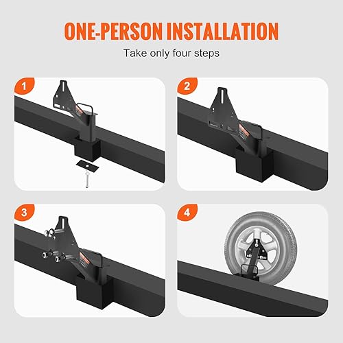 Miniatura 3 de VEVOR Soporte para neumáticos de repuesto, soporte de neumático de repuesto para remolque, capacidad de 160 libras, accesorios de remolque