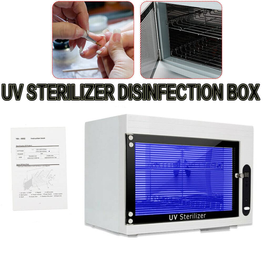 Armadio disinfettante UV, sterilizzatore a LED, 10 l, sterilizzatore per scaldasciugamani, strumenti per manicure, salone e asciugamani, 6 W, con timer, bianco