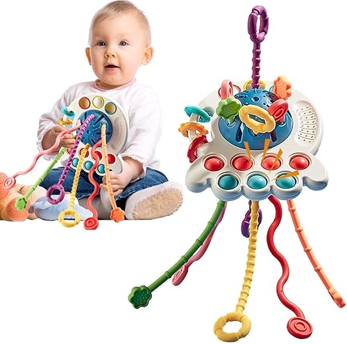 Juguetes sensoriales Montessori para bebés, juguete de actividad de cuerda de silicona para niños pequeños - Juguetes educativos y de aprendizaje disponible en Yaxa Colombia
