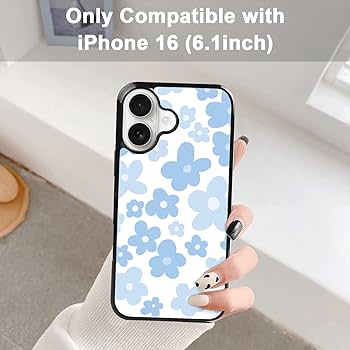 Amazon.com: Light Blue Flower Phone Case Compatible with