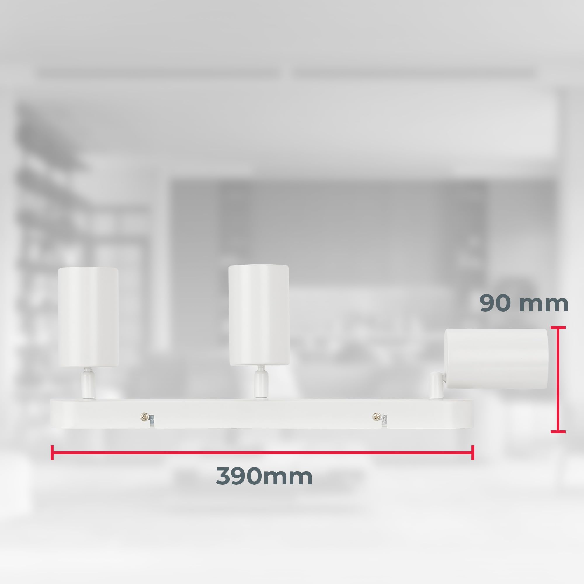 B.K.Licht - Lámpara de techo 3 luces, Metal Blanco, GU10 máx 3x9W, 60x90x390mm, Sin Bombillas, IP20, Iluminación Dirigida, Diseño Moderno Blanco