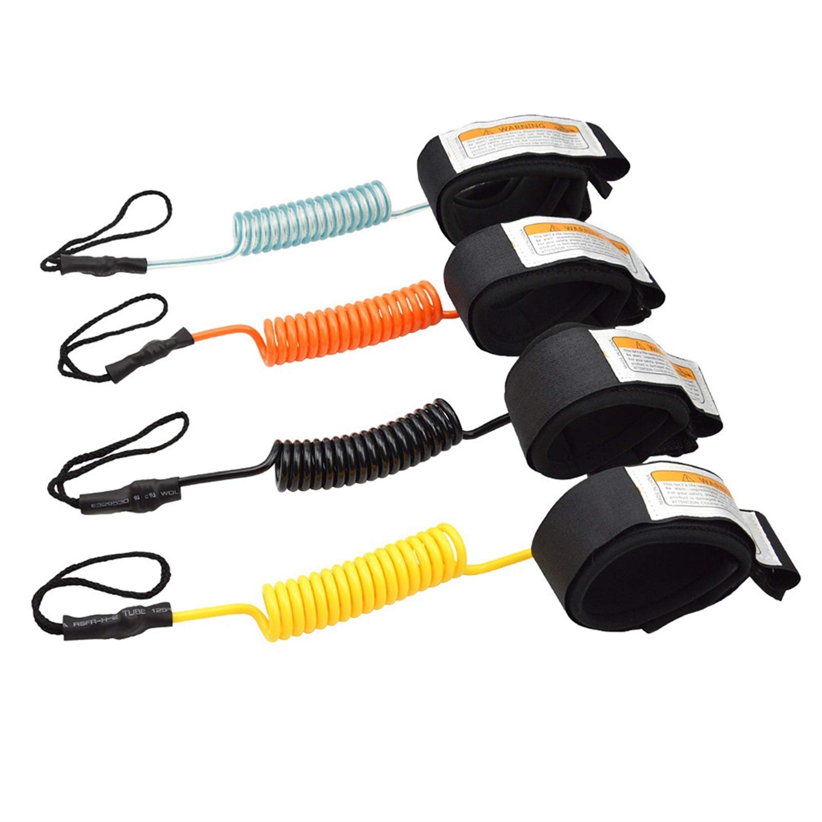 Leash (Corde De Sécurité) Pour Paddleboard & Kayak - TPU Robuste - Sangle Poignet/Cheville - Attache Rapide - Orange - 73 Cm