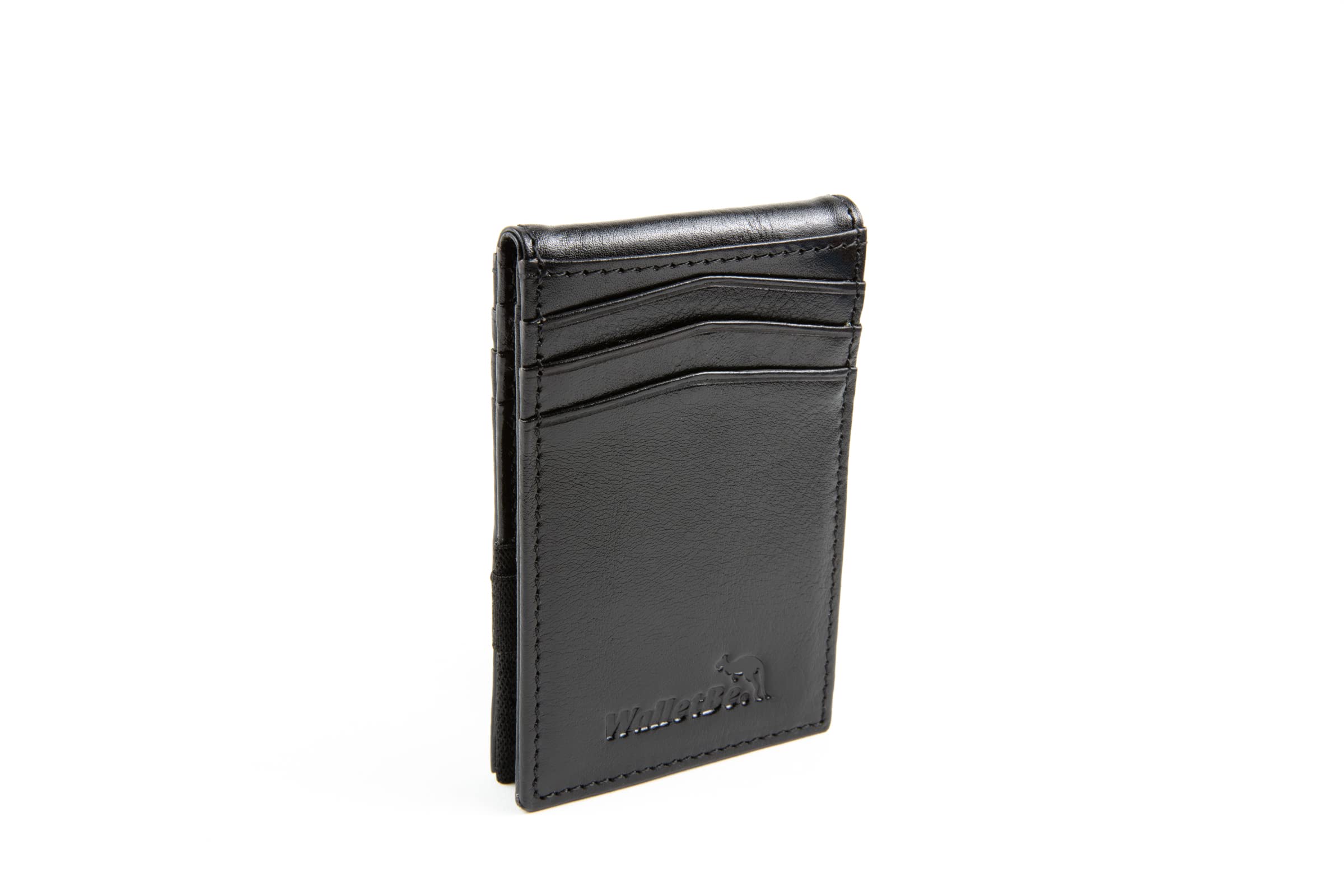 WalletBe Men's Wallet RFID Thin Front Pocket Inner ID Black