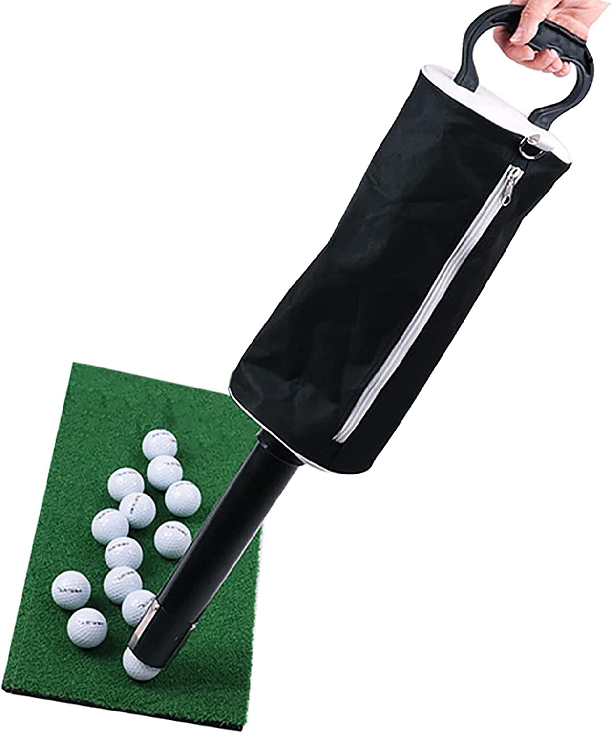 Golf Ball Collector, Golf Ball Retriever Bag, Pocket Up to 70 Balls, Retrievers Tube with Storage Bag Golf Ball Picker, Zip Up Storage, Easy to Use