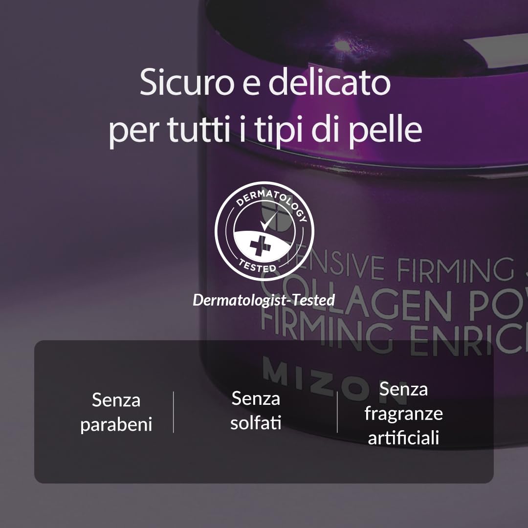 [Mizon] Crema Arricchita con Collagene Marino (50ml) Cura della pelle coreana, collagene marino ricco al 54%, cura intensiva antietà e linee sottili (Collagen Power Firming Enriched Cream)
