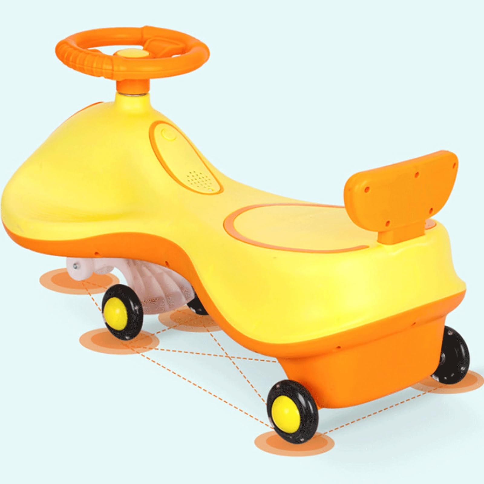 Wackelauto, Wackelauto, Kinderspielzeug for Aufsitzen, Schaukelauto mit Zugseil, for Kinder ab 3 Jahren, Schaukelautos(Orange)