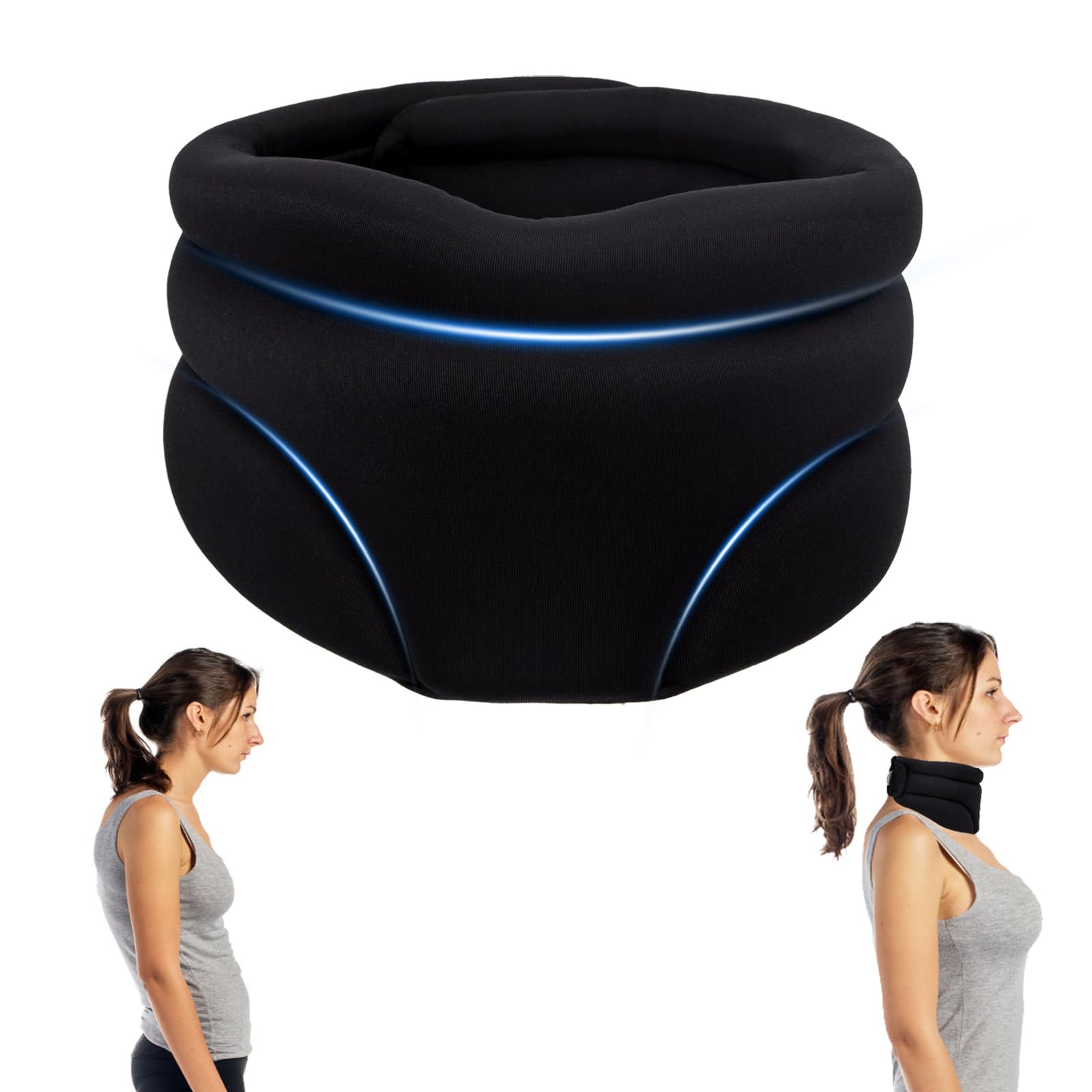 newhsy Cervicorrect Neck Brace for Snoring, Neck Brace for Neck Pain Relief& Support, Neck Stretcher for Neck Pain (Black)