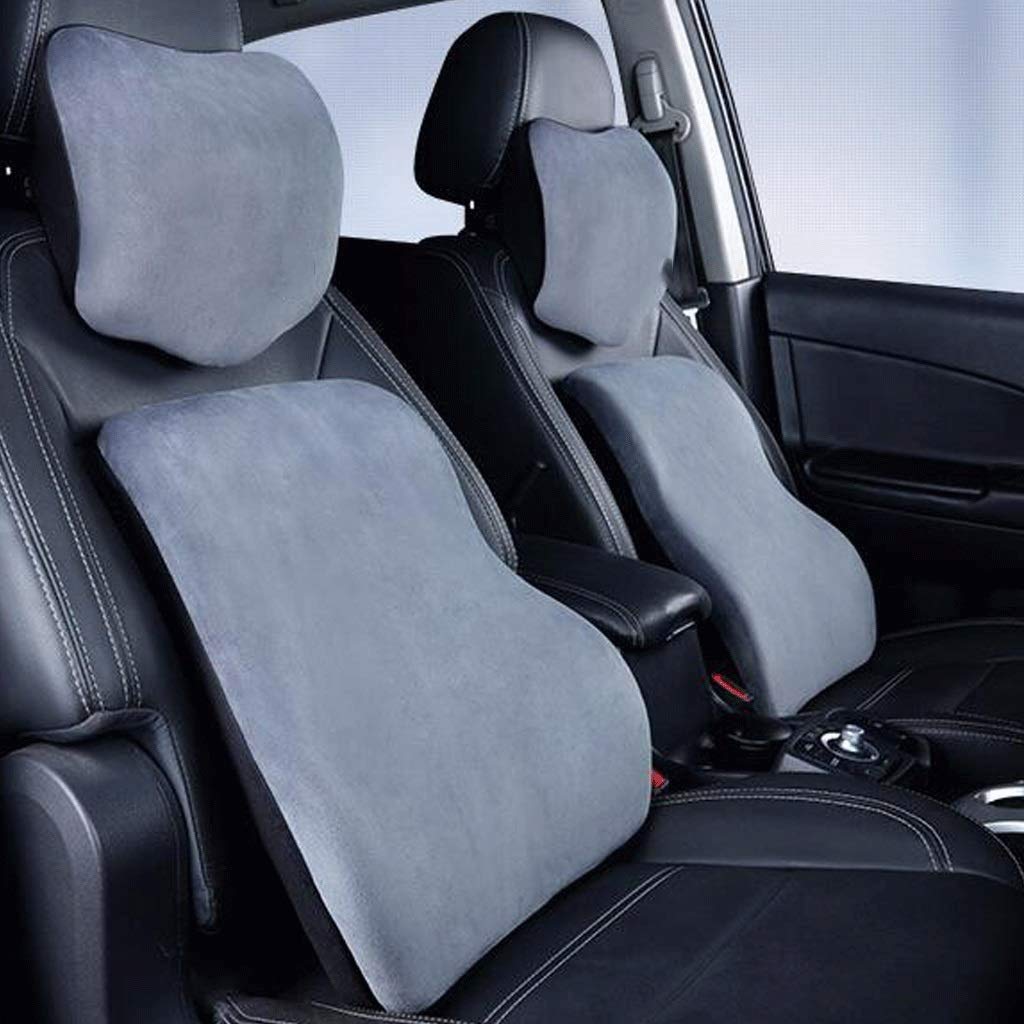 Pillow Maison Voiture Lumbar Voiture appui-tête Support Set Fluff Lombaire Coussin Lombaire Oreiller Retour Taille Pad Taille Voiture Ceinture mémoire Coton(1-Pack)
