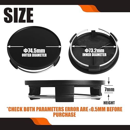 Miniatura 146 de TMS - Tapones centrales de rueda de 2.7 pulgadas para BMW Serie 3, 4, Serie 5, Serie X, Serires Z, Series 3613 6783 536, paquete de 4