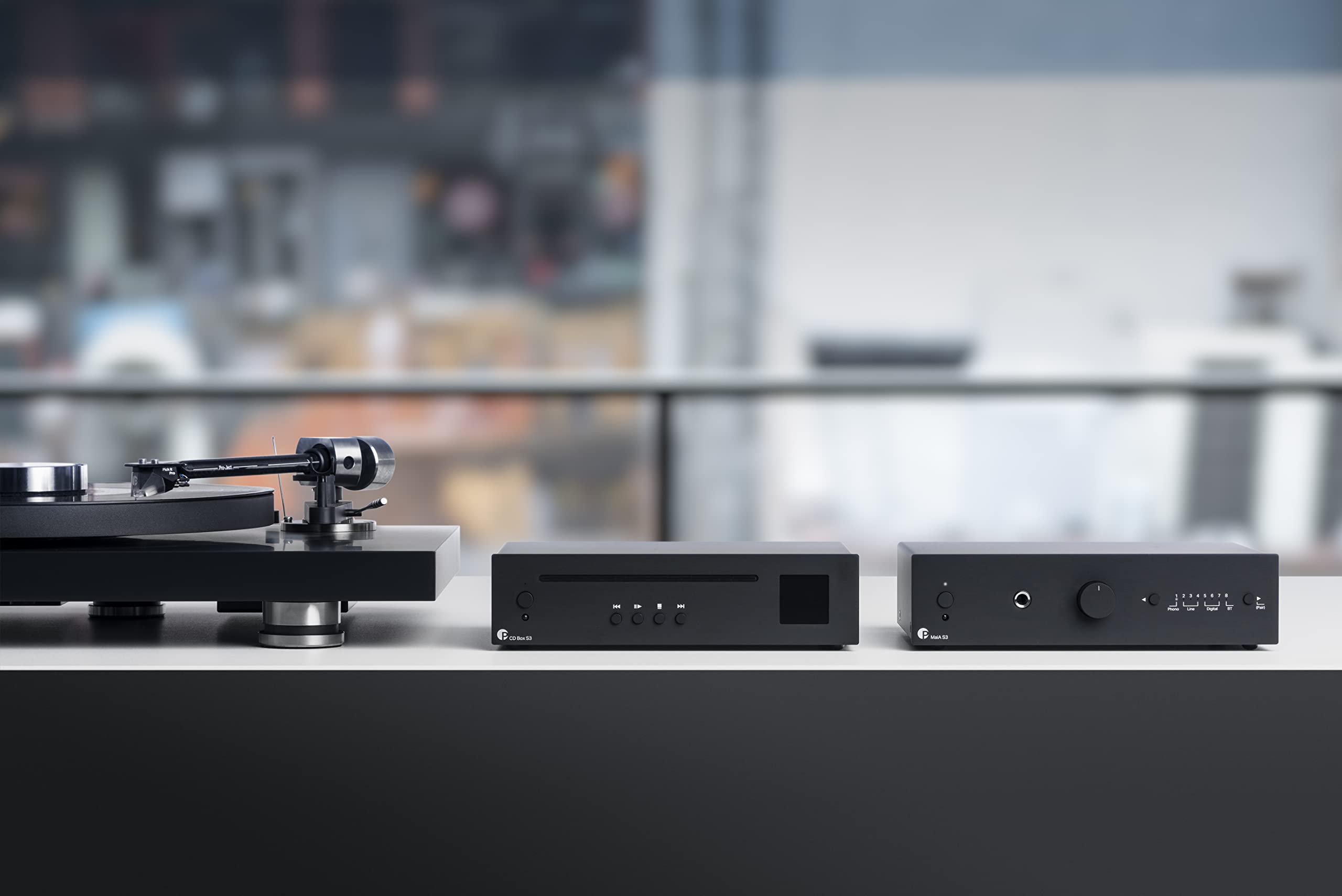 Pro-Ject MaiA S3 - Amplificatore audiofilo compatto e versatile, aptX™ HD Bluetooth 5.0, Phono, Line, digitale, uscita cuffie, colore: Nero