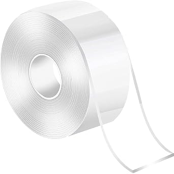 Realth 2 in x 16.5 ft Double Sided Nano Tape Heavy Duty, Clear Mounting Adhesive for Concrete Walls & Textured Walls Strong Hold, Removable, Washable, No Residue for Posters, Photos, Store Displays
