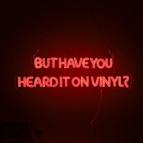 Miniatura 7 de Letrero de neón LED de música retro para decoración de pared, letras rojas de vinilo para decoración de sala de música, grabación de sala de estar,