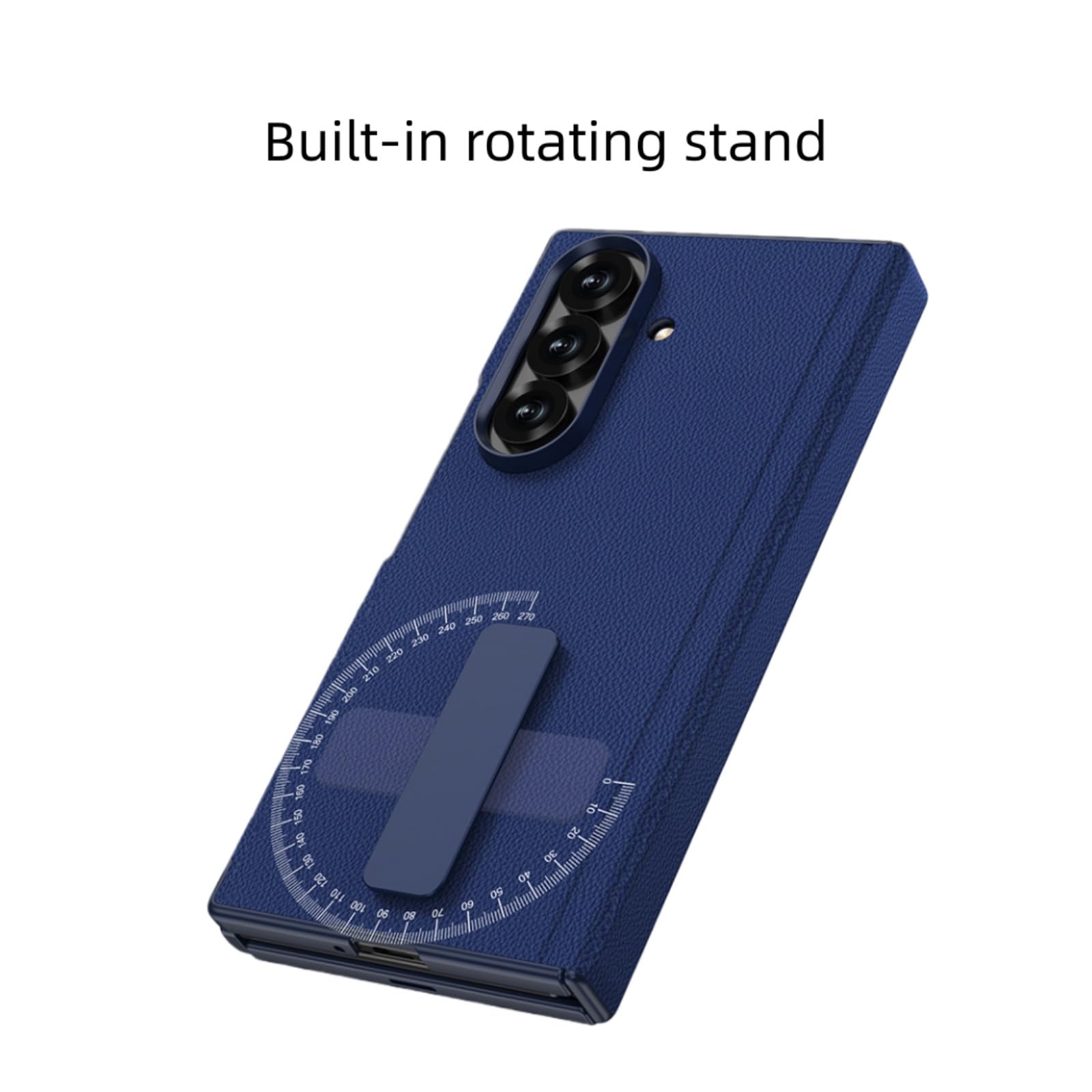 Lekkie Etui Do Samsung Galaxy Z Trifold, Wbudowana Osłona Ekranu I Obrotowa Podstawka 270°, Skórzana Powierzchnia, Pełna Ochrona, Osłona Zawiasu (czarny)