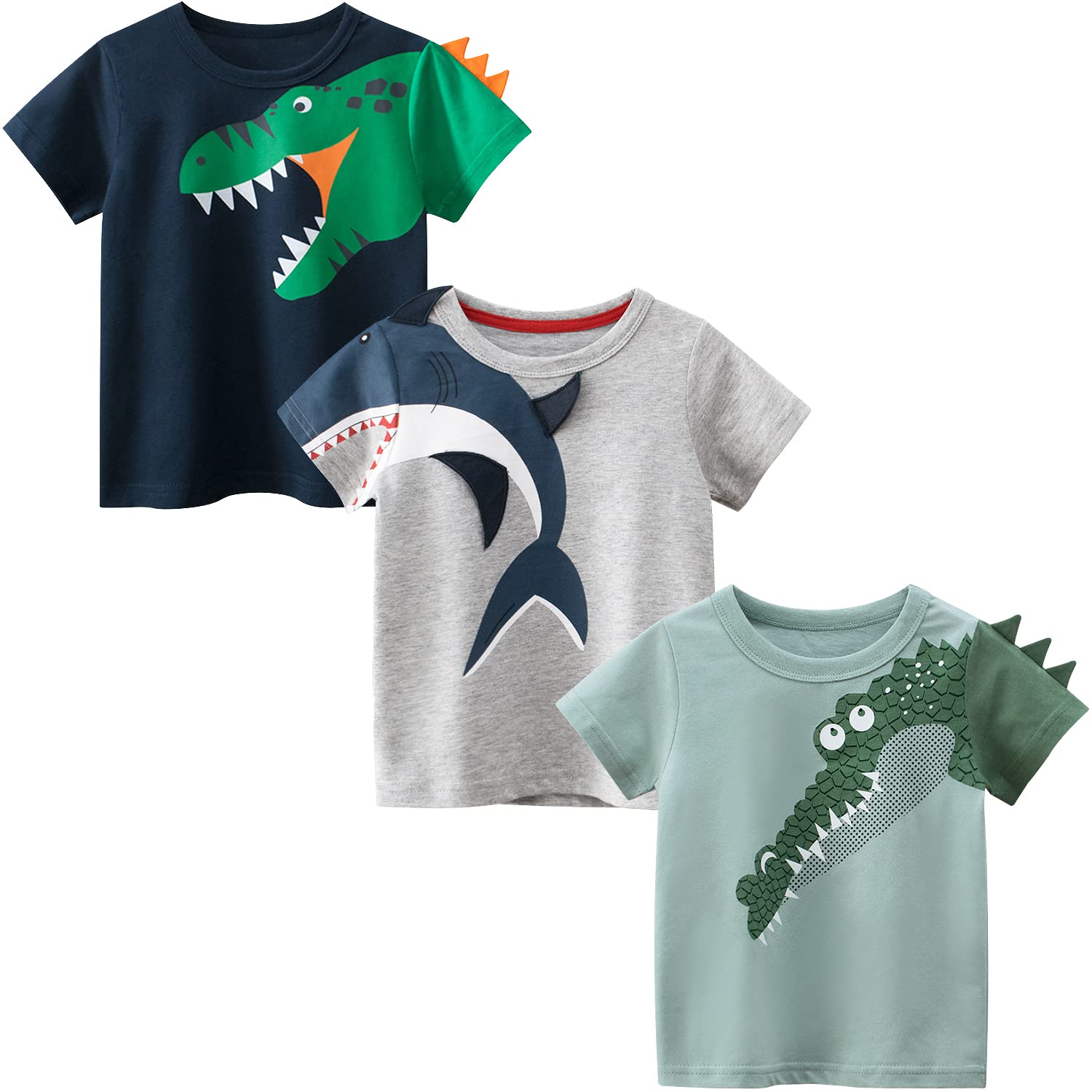 Adorel T Camiseta Manga Corta Excavadora Bebé Niño Pack de 3