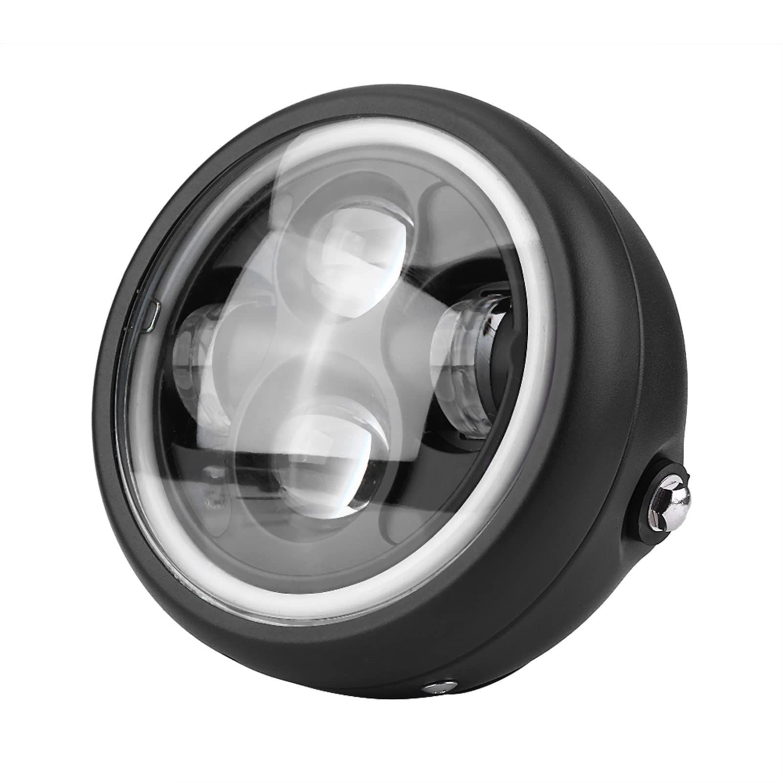 Phare LED Moto Rond 16 Cm 6.5" – Phare Avant Super Lumineux Blanc Froid Pour Café Racer, Bobber, Chopper, Custom