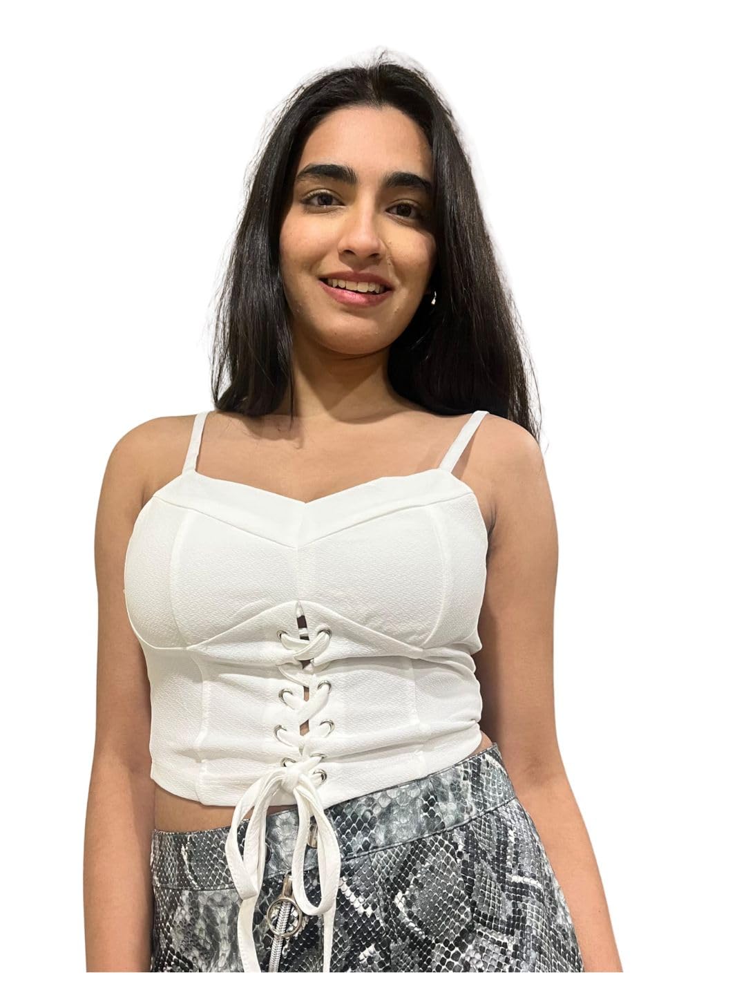 tandul Women's Solid White Top- Cotton Blend Western Style Sleeveless for Office, Casual, Festive & Party (12132)-picture-29