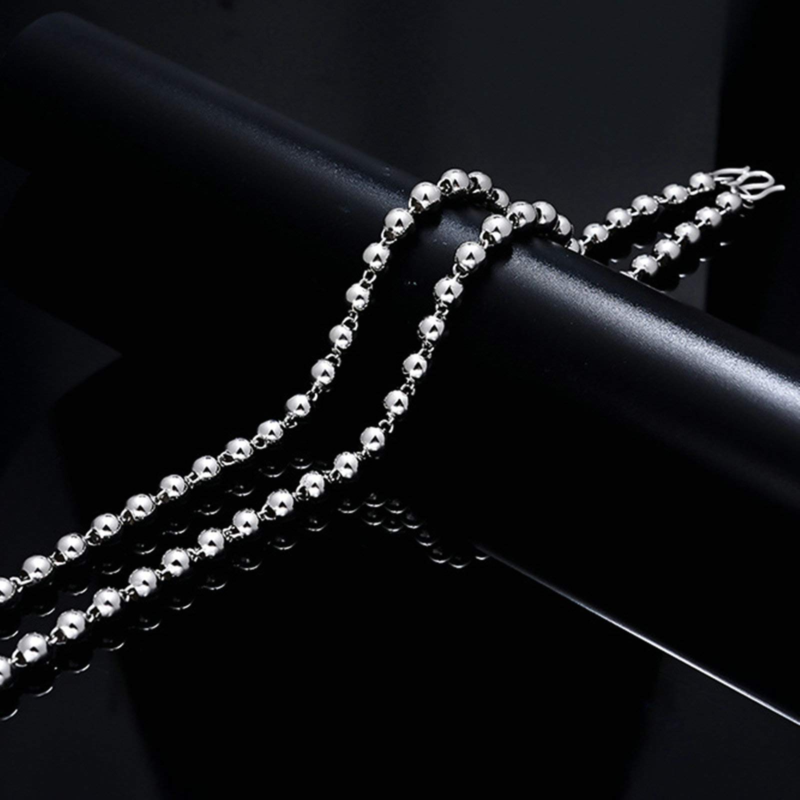 Cadena Bola Collares Cadena Mujer Cadena Plata de Ley Plata