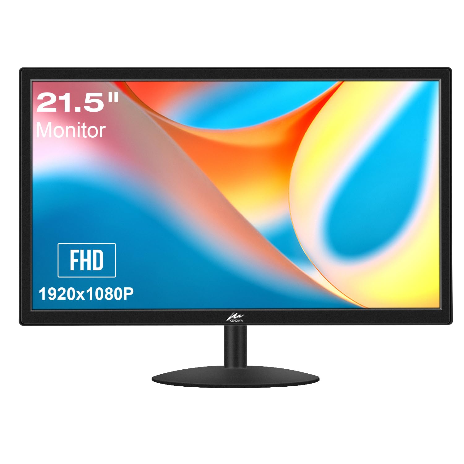 Kenowa PC Monitor 21.5 Zoll Business Computer Bildschirm Gaming Monitor FHD 1920x1080P 75Hz, 3ms Reaktionszeit mit HDMI & VGA Anschlüsse für Laptop/Windows OS/PS3/PS4
