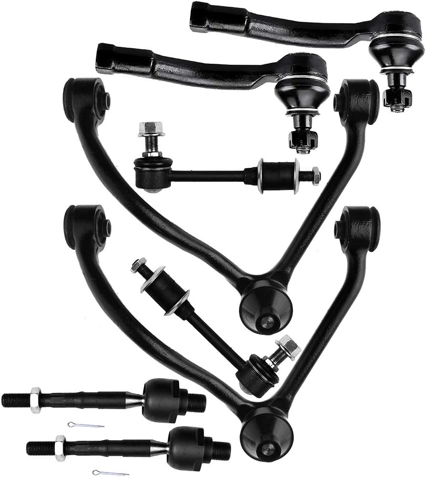 OCPTY - New 8-Piece fit for 2003-2004 for Kia Sorento-2 Front Inner 2 Outer Tie Rod End 2 Sway Bar 2 Upper Control Arm and Ball Joint