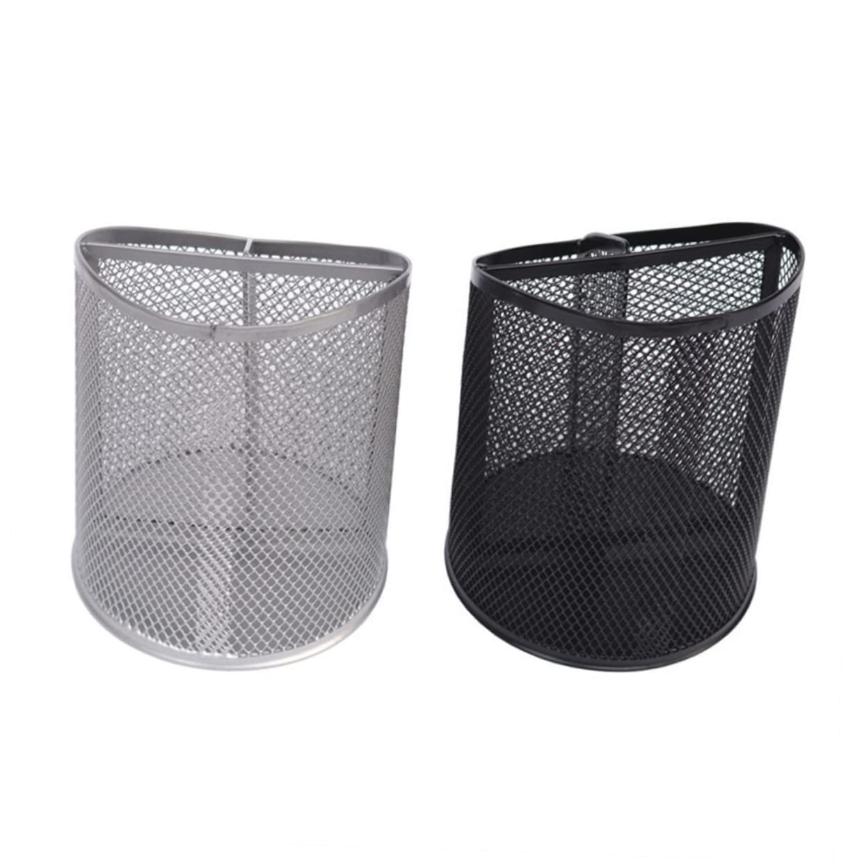 NUOBESTY 3 Pezzi Portapenne in Metallo Contenitore Per Scrivania Organizer Da Scrivania in Argento Portapenne