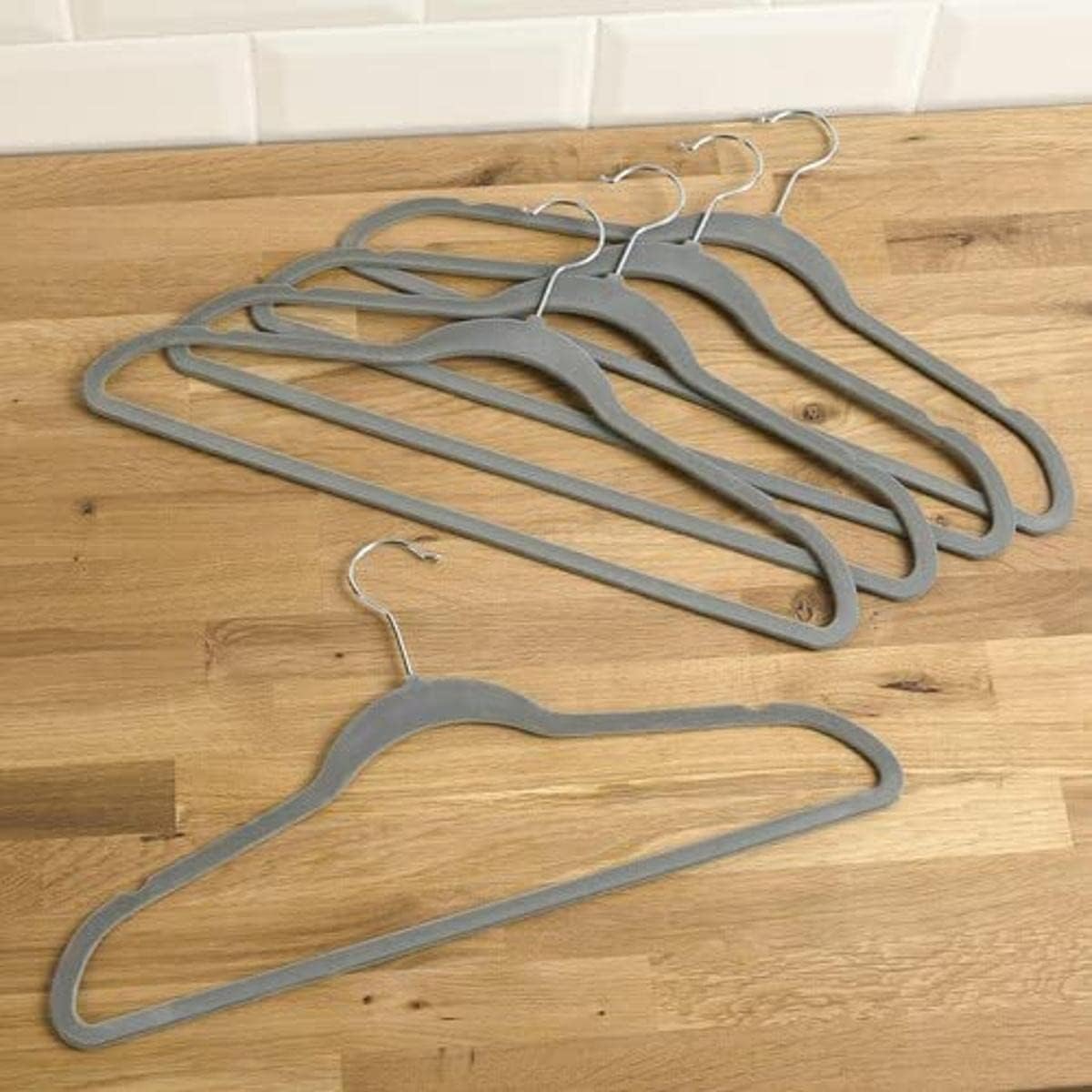 Morrisons Flocked Coat Hangers, Pack of 5 Amazon.co.uk Home & Kitchen