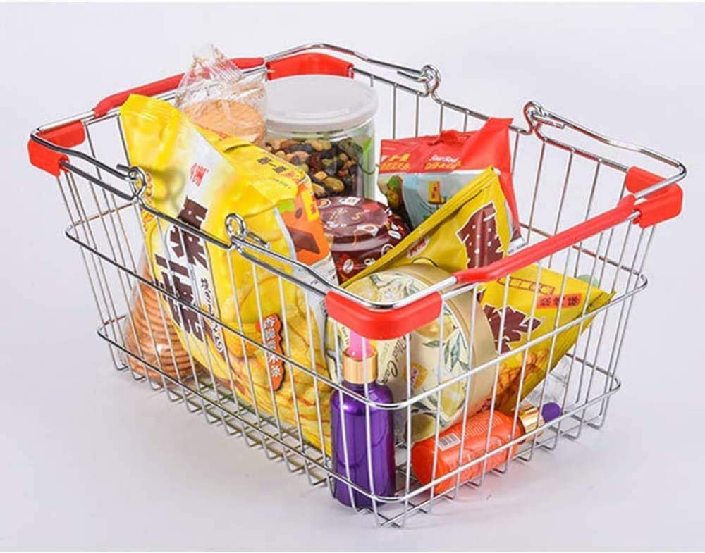 Cesta De La Compra Del Metal Del Supermercado Cesta De La Compra Cestas De Almacenamiento Cesta De La Cocina Con Asa