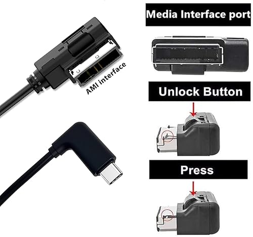 Miniatura 2 de Litematiria - Adaptador auxiliar MDC tipo C, interfaz de audio de música 2 en 1 para automóvil, compatible con Mercedes Benz para 15, 15 Plus, 15