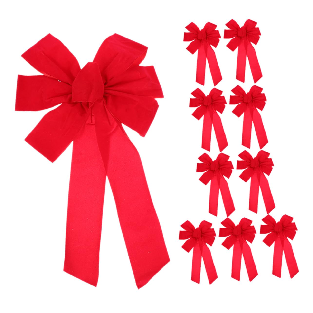 10 Piezas Lazos de Terciopelo Grandes Rojos para Decoración de Guirnaldas Bodas y Fiestas Lazos Colgantes Suaves y Elegantes para Interiores y Exteriores