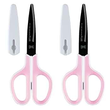 けいけい 2 Sets Plus Scissors Fit Cut Curve WHITE Pink Set 34547-2P