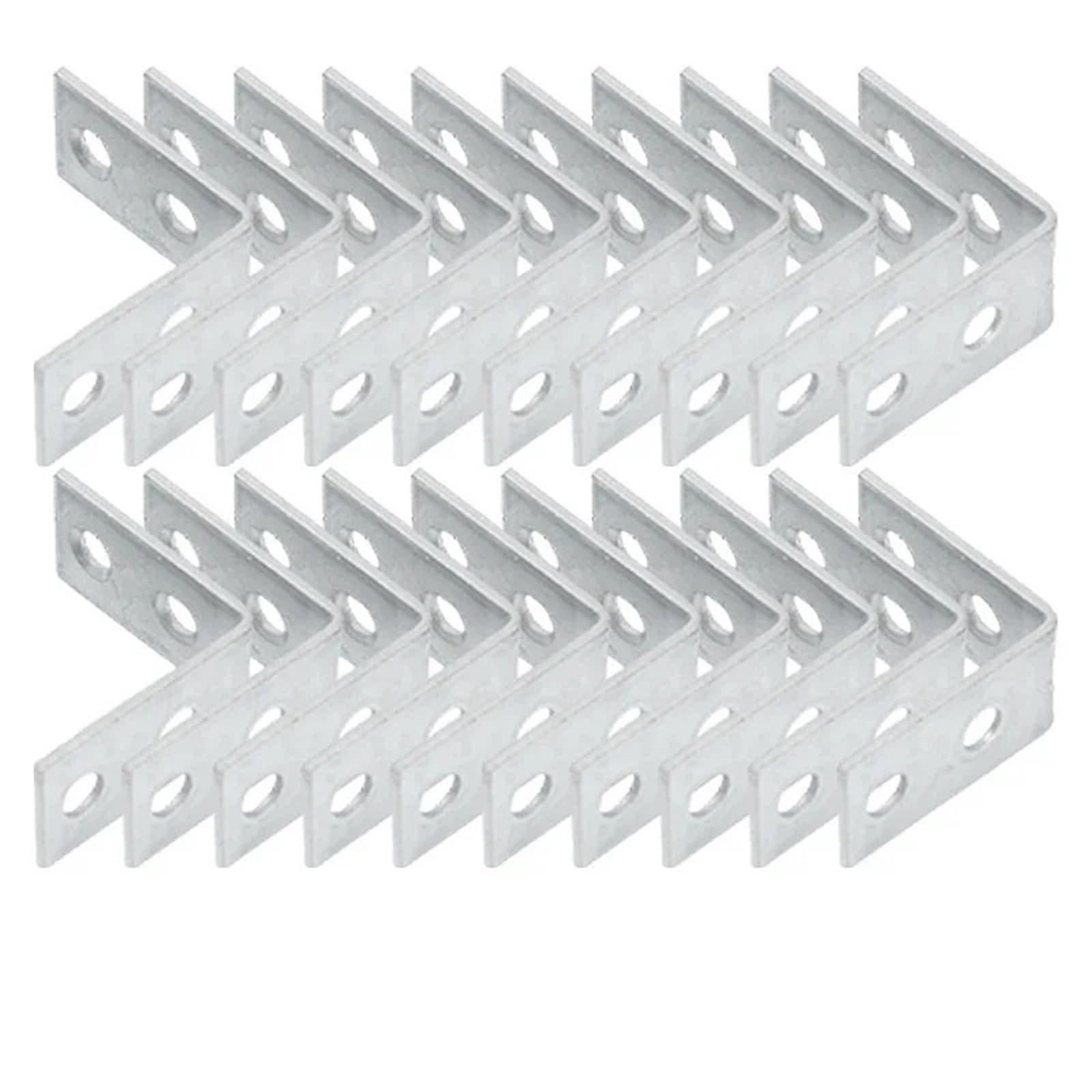 Cidegoo 20Pcs Corner Code Corner Brackets L-Shaped Connector Metal Wood Shelf Bracket Fixing Fastener Right Angle Braces Drawer Furniture Tools(20Pcs)