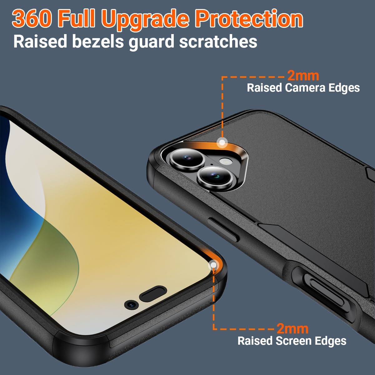 Custom Case for iPhone 16 6.1-Inch [Compatible with MagSafe] Personalized Photo Logo Picture Text Name Shockproof Cover [Dual Layer Structure Protection] Heavy Duty Full-Body Dropproof Black