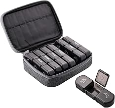 Frizty weekly pill organizer 3 times a day, portable travel pill box 7 day with large compartments moisture-proof pill case for vitamin, Medicine, pills (Medicine Organizer Box With Grey Canvas Bag)