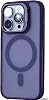 Camera Protected Transparent Full Color Magnetic Wireless Phone Case Deep Purple, iPhone 14 Pro Max compatible with Magsafe, which can be Camera Lens Apparatus Stand compatible with Coverzone iPhone 14 Pro Max