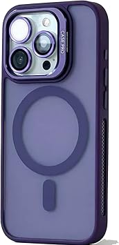 Camera Protected Transparent Full Color Magnetic Wireless Phone Case (Deep Purple, iPhone 14 Pro Max) compatible with Magsafe, which can be Camera Lens Apparatus Stand compatible with Coverzone iPhone 14 Pro Max