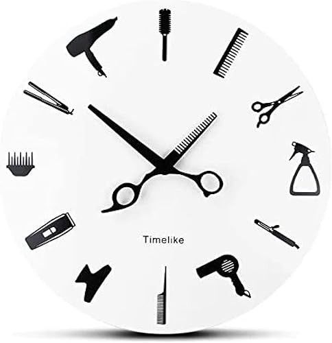 Reloj de pared Barbería Reloj de pared Barbería Equipamiento Herramientas Reloj de pared Diseño moderno Barbería Señal de negocios Reloj de pared