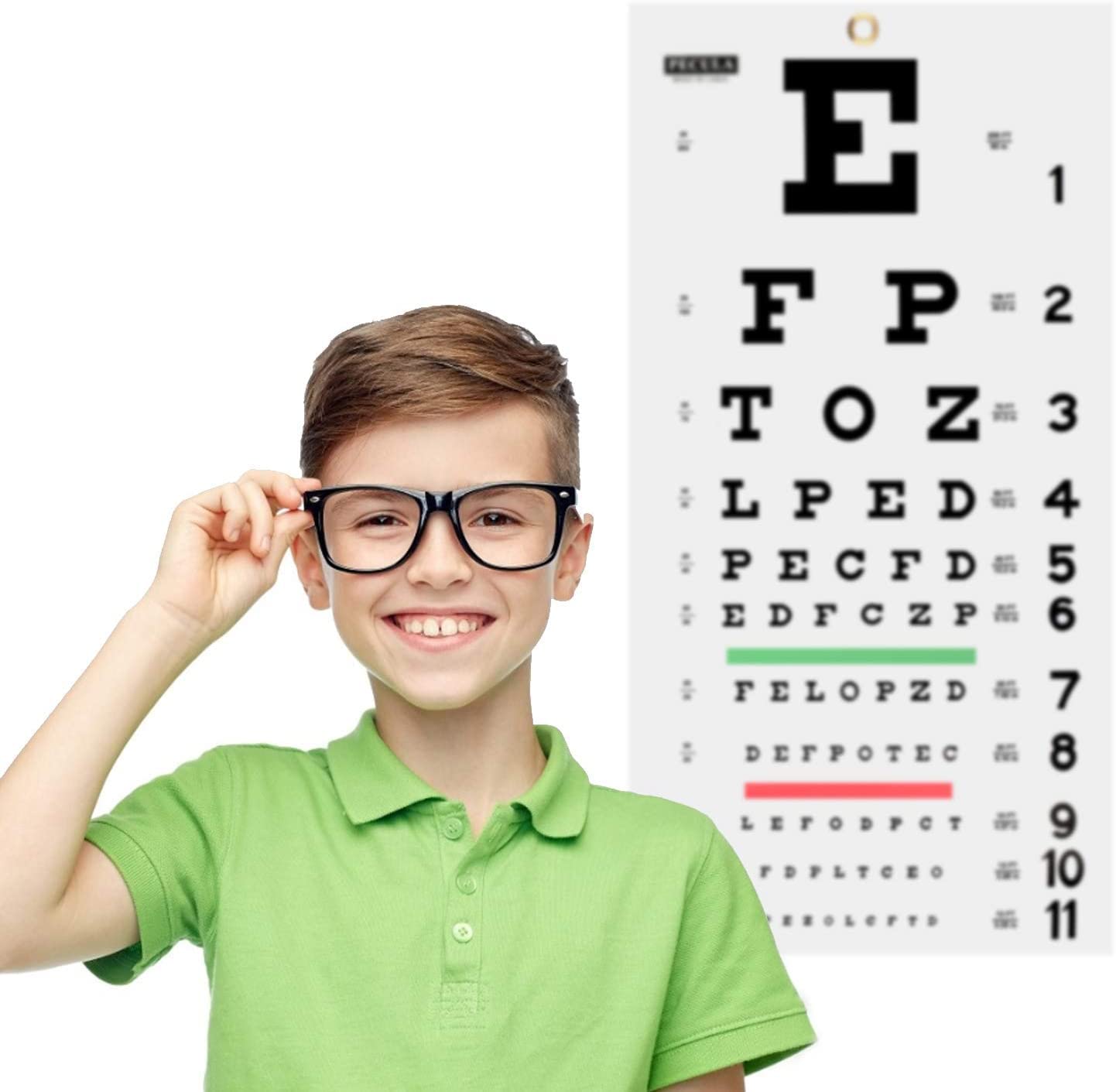 PECULA Tableau oculaire pour examens – Tableau mural Snellen de 6 m, 27,9 x 55,9 cm.