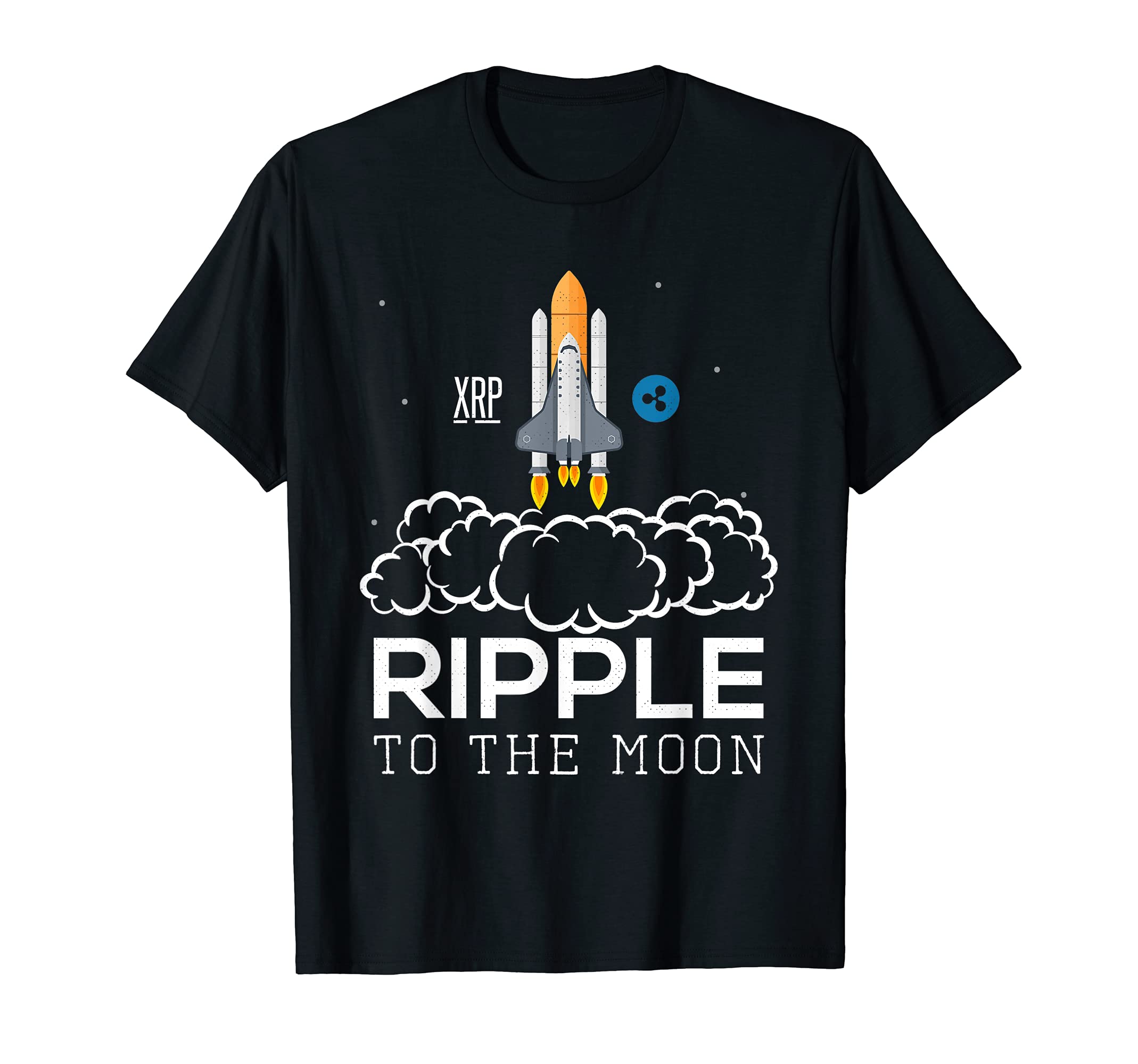 Amazon.co.jp: Ripple To The-Moon Rocket Graphic Ripple XRP T-Shirt, Black :  Clothing, Shoes & Jewelry
