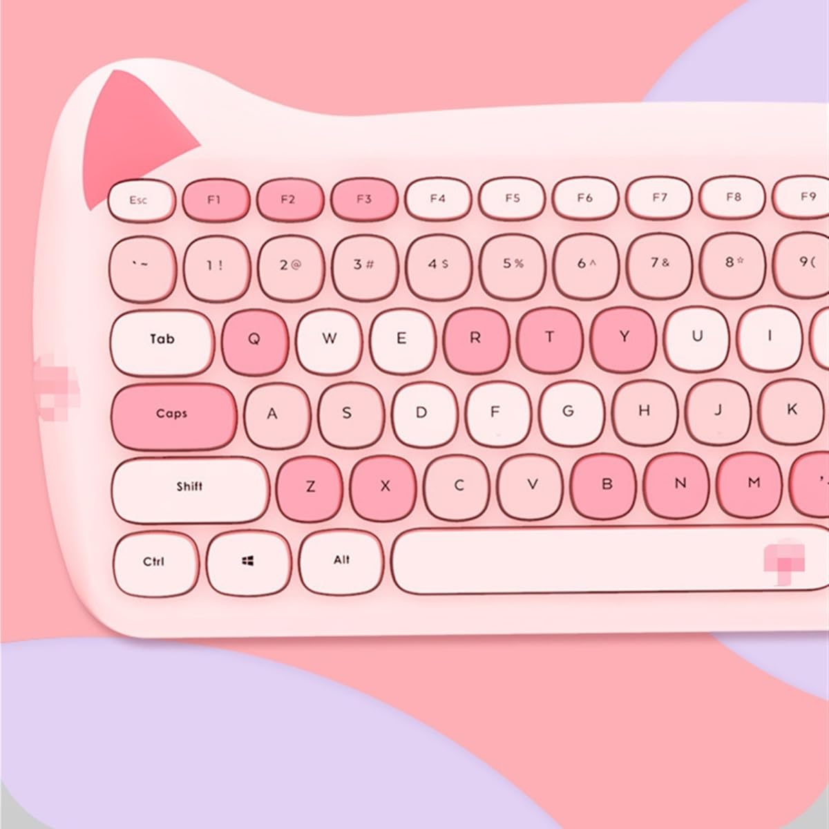 Klawiatury I Myszy Zestaw 84-klawiszowej Klawiatury I Myszy Matowe Wykończenie Bezprzewodowa, Ergonomiczna Konstrukcja 2.4G Zestawy Klawiatura I Mysz(Pink)