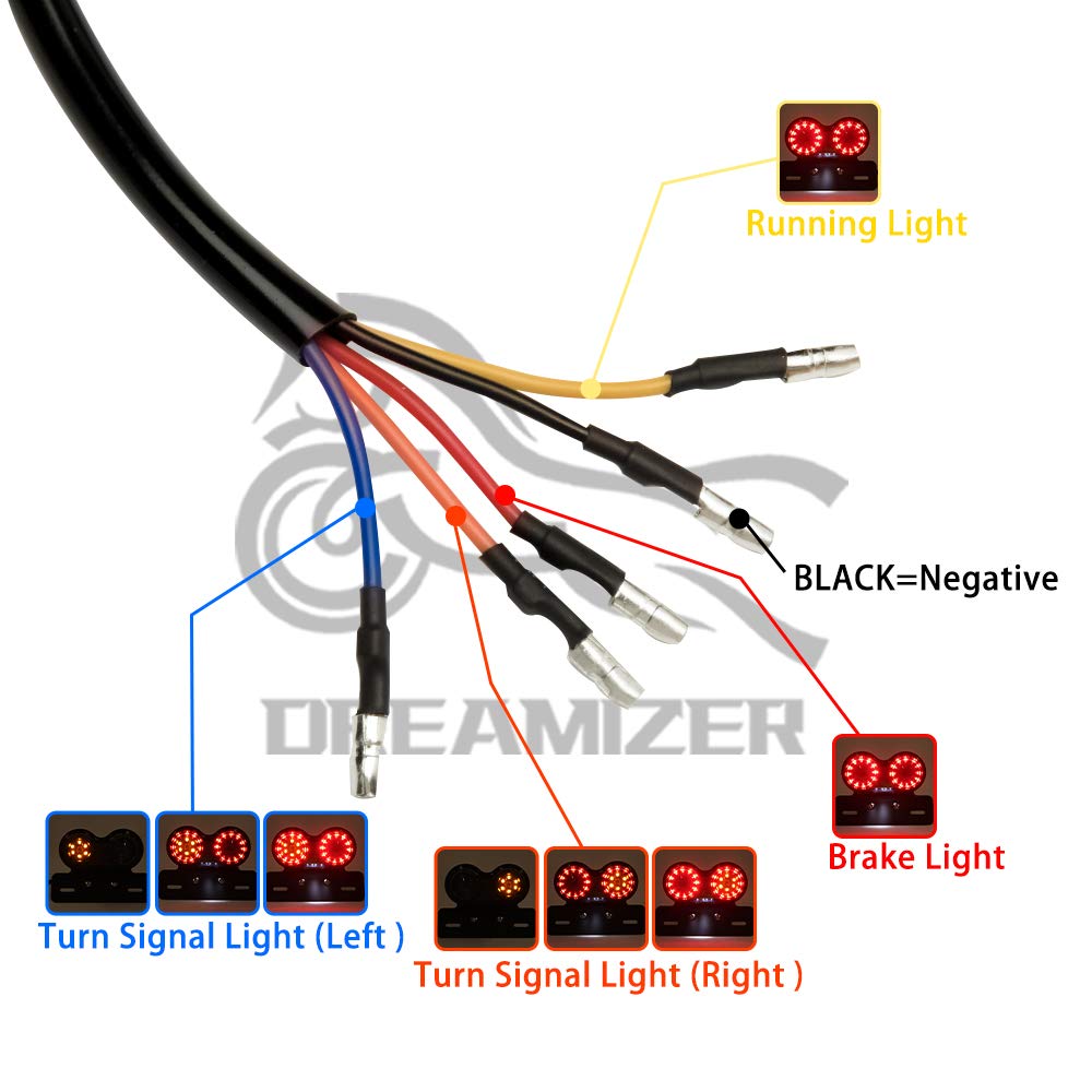 DREAMIZER Universale 40 LED Doppio Motociclo Fanale Posteriore Luce del Freno, Indicatori di Direzione Lampada da Corsa con Staffa Targa per Chopper Cruiser Custom Street Bike Dirt Bike (Rosso)