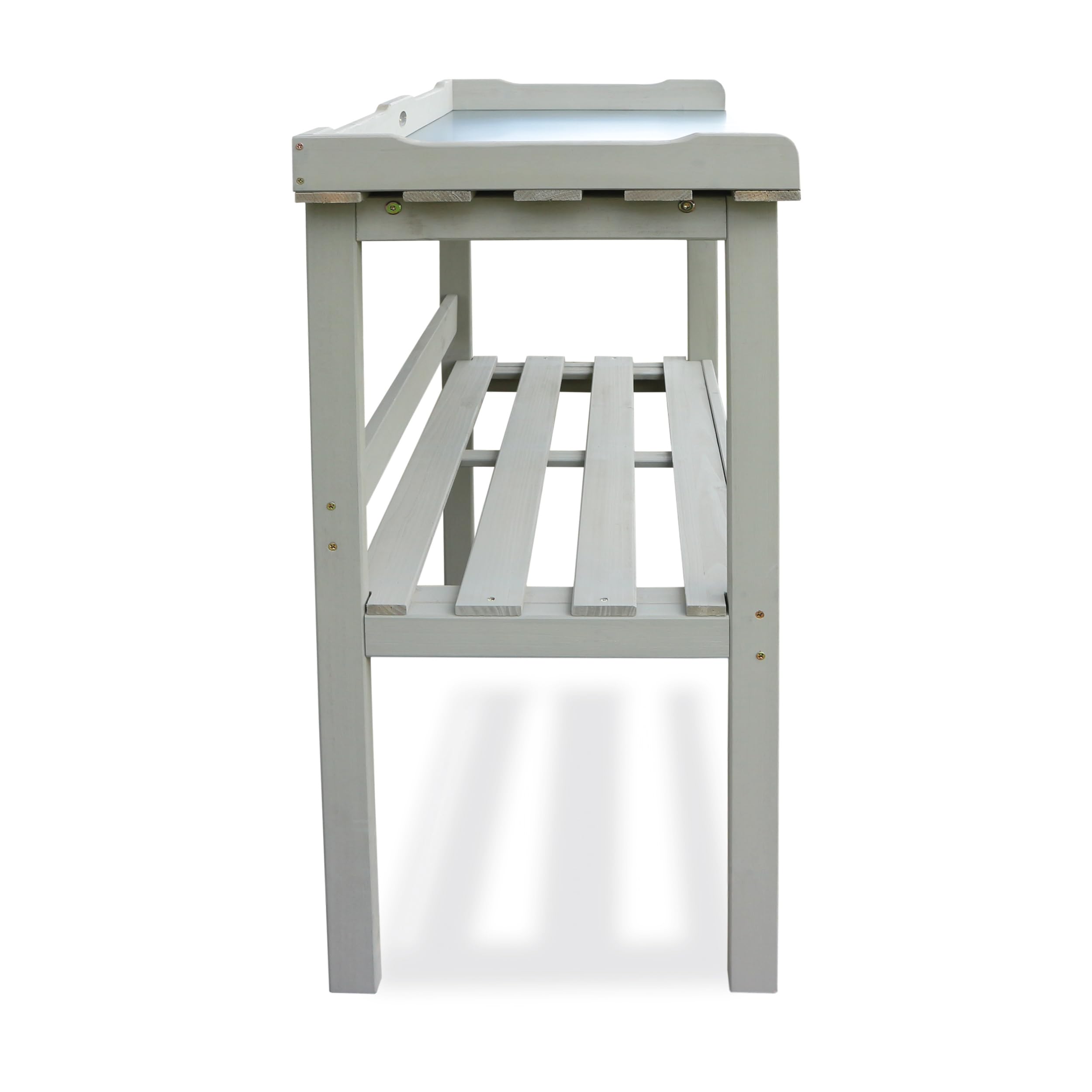 HABAU Pflanztisch mit Arbeitsplatte aus Metall und Ablage, 78 x 38 x 85 cm