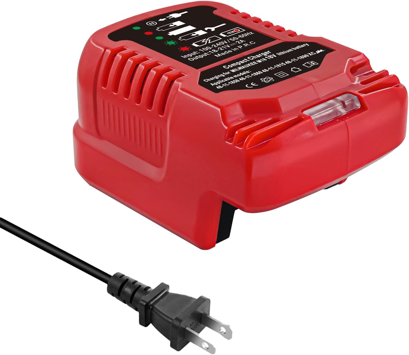 EID Mini Charger Fit for Milwaukee 18V M18 Battery Replace for M18 Charger, for XC Series Battery 48-11-1852 48-11-1840, 48-11-1815, 48-11-1820 (Not for 12V)