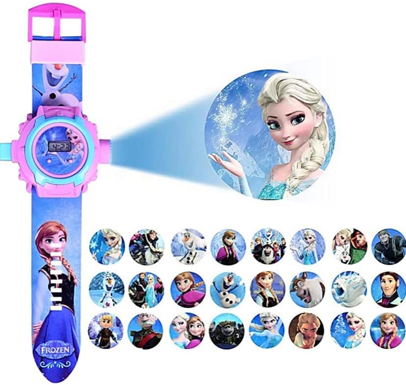 EaglesFordEaglesFord Rubber 24 Images Frozen Projector Analog Watch For Kids, Diwali Gift, Birthday Return Gift For Boys & Girls,Dial-Multicolor