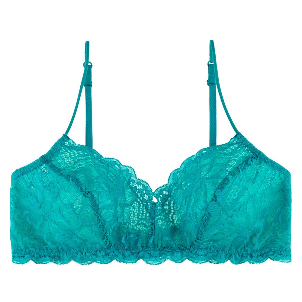 Undies.comWomen's Comfortable Wireless Lace Bralette with Triangle Cups and Adjustable Straps