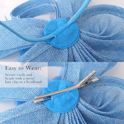 Image of DRESHOW Women Fascinator Hats Tea Party Hat Vintage Pillbox Hat Headband for Cocktail