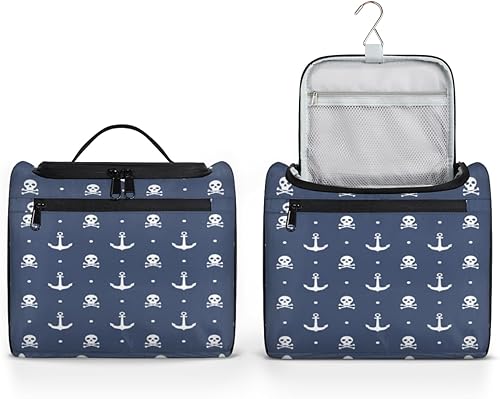 Skull Interesting Toiletry Bag for Women Travel Makeup Organizer with Hanging Hook Traveling Cosmetic Bags for Toiletries Accessories