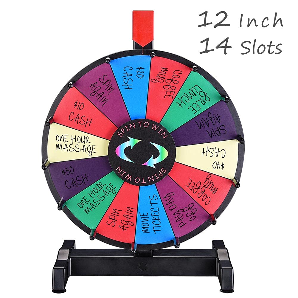 WinSpin 12" Editable Color Prize Wheel Dry Erase Fortune Spinning Game ...
