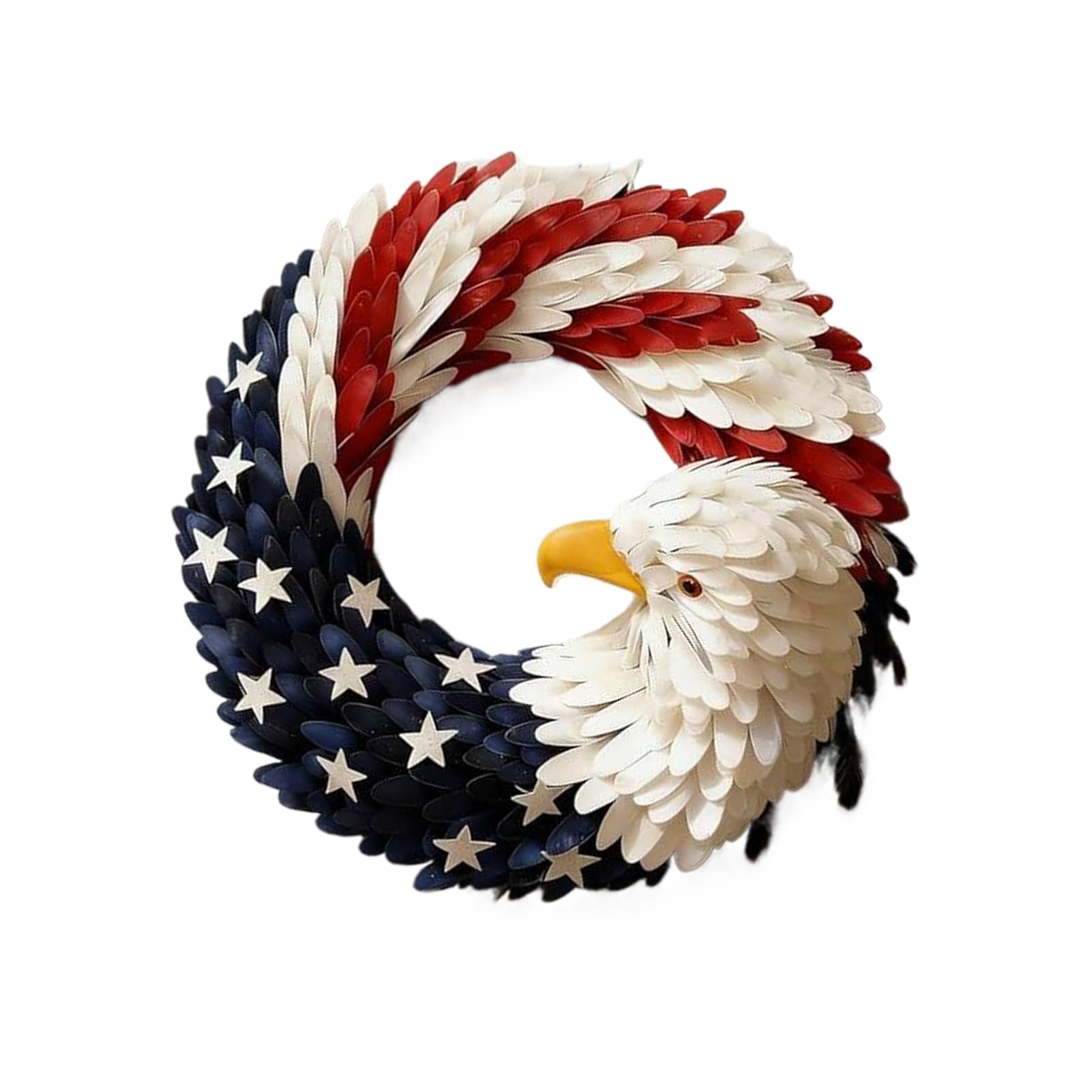4th Of July Wreath,7.87 Inch American Garland Hanger | Red White Blue Eagle Wreaths for Front Door,for Home Outdoor Porch Window Wall Holiday 4th Of July Memorial Day Celebration Decoration