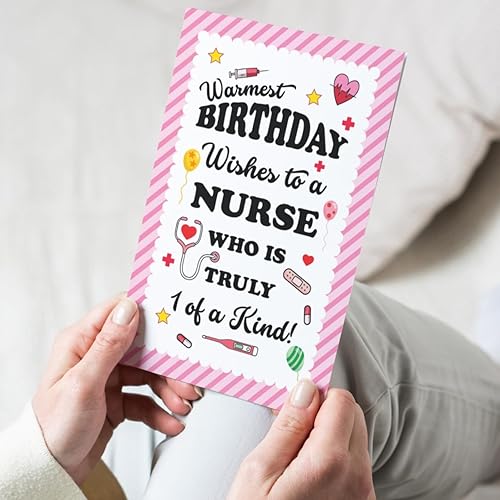 Miniatura 6 de Loved By Nurses Tarjeta de felicitación de feliz cumpleaños de enfermera para una persona verdaderamente especial - rosa