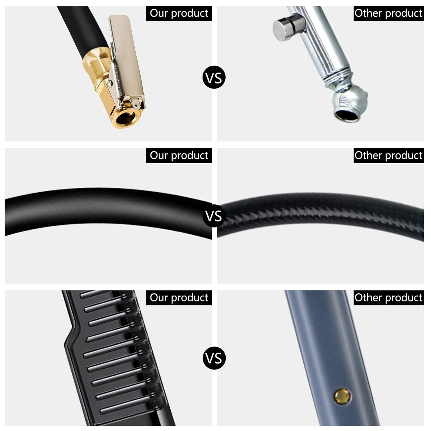BURNNOVE Manometro per Pneumatici 220 PSI Manometro Pressione Gomme con 4 Tappi Valvola 2 Ugelli 1 Valvola Francese 1 Stelo di Prolunga in Metallo 90 Gradi per Auto Moto Biciclette