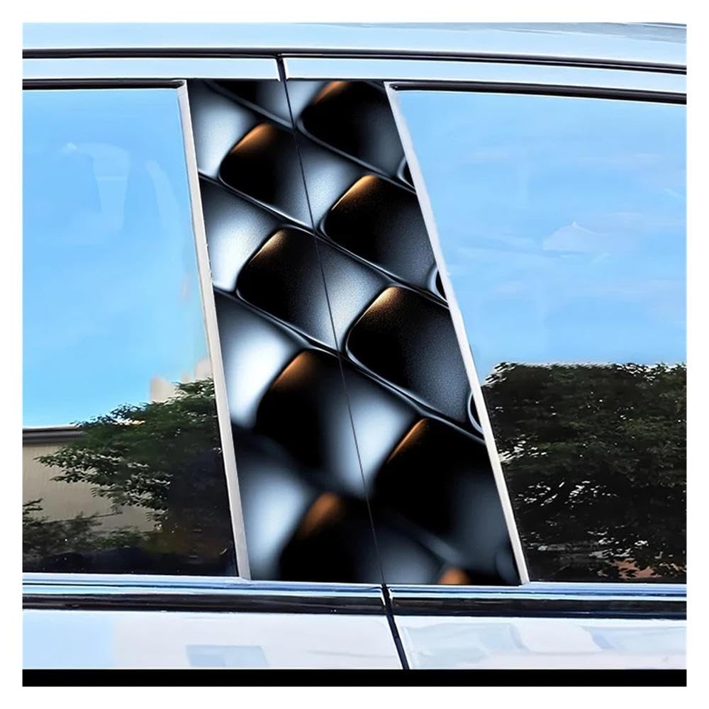 Body Parts 2pcs Car Door Post Decals Grid Pattern Scratch Protection Sticker